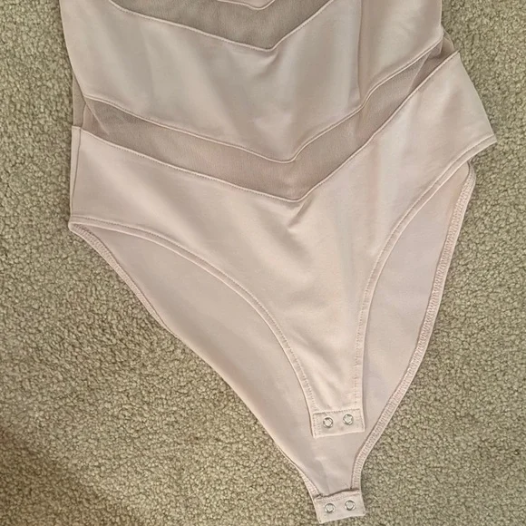 Forever 21 Pink Mesh Panel Bodysuit - Picture 2 of 3